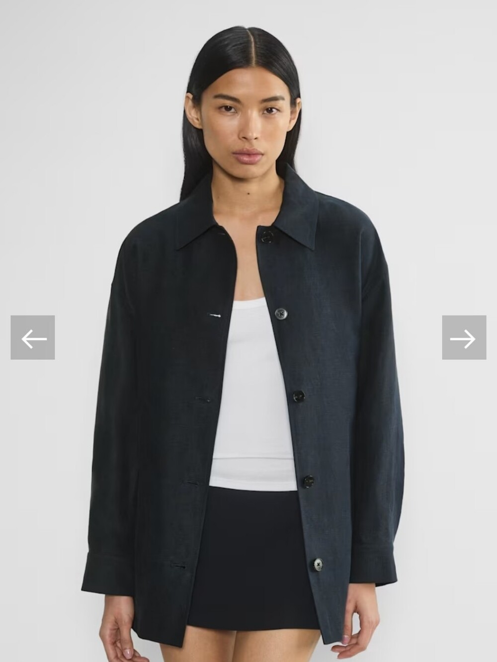 Aritzia Navy Button-Up Jacket